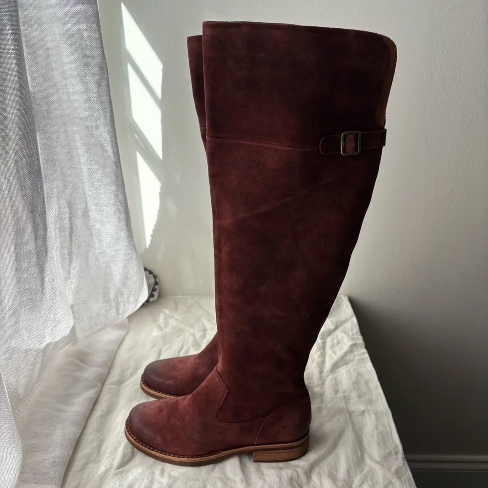 New KORK-EASE Addison Distressed Over The Knee Boot Sz 6 Taupe Comfort Walking